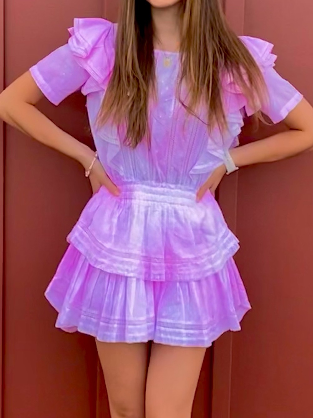 LoveShackFancy Natasha Heritage Dress in Pink
